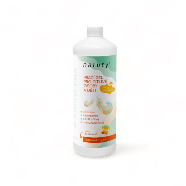 Natuty Prací gel pro citlivé osoby a děti (1 l) - 33 pracích dávek v 1 litru