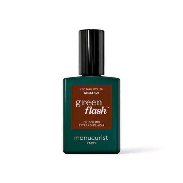 Manucurist Green Flash LED gel lak na nehty - Chestnut (15 ml) - hnědá kaštanová barva